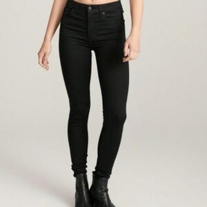 Abercrombie & Fitch Black Sateen Ultra Skinny High-Rise Jeans size 12R